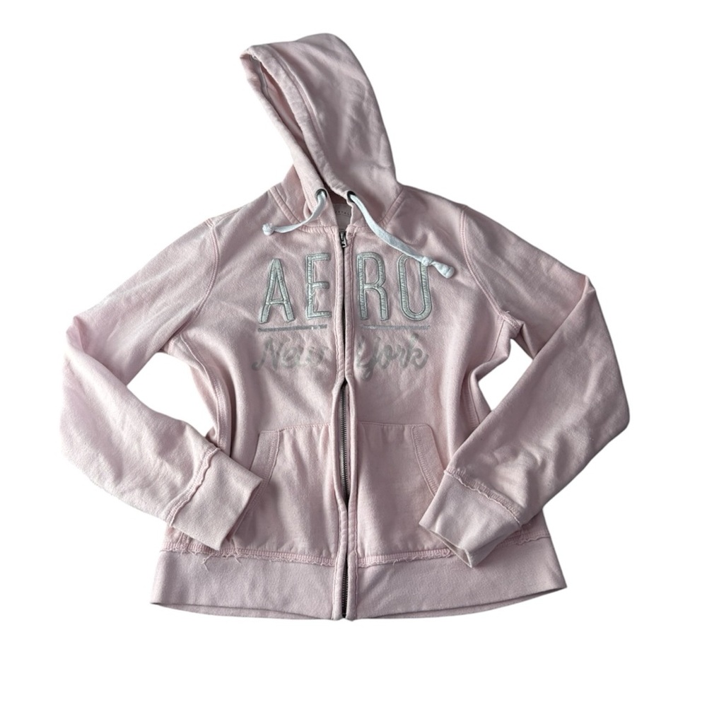 aeropostale baby pink zip up hoodie y2k